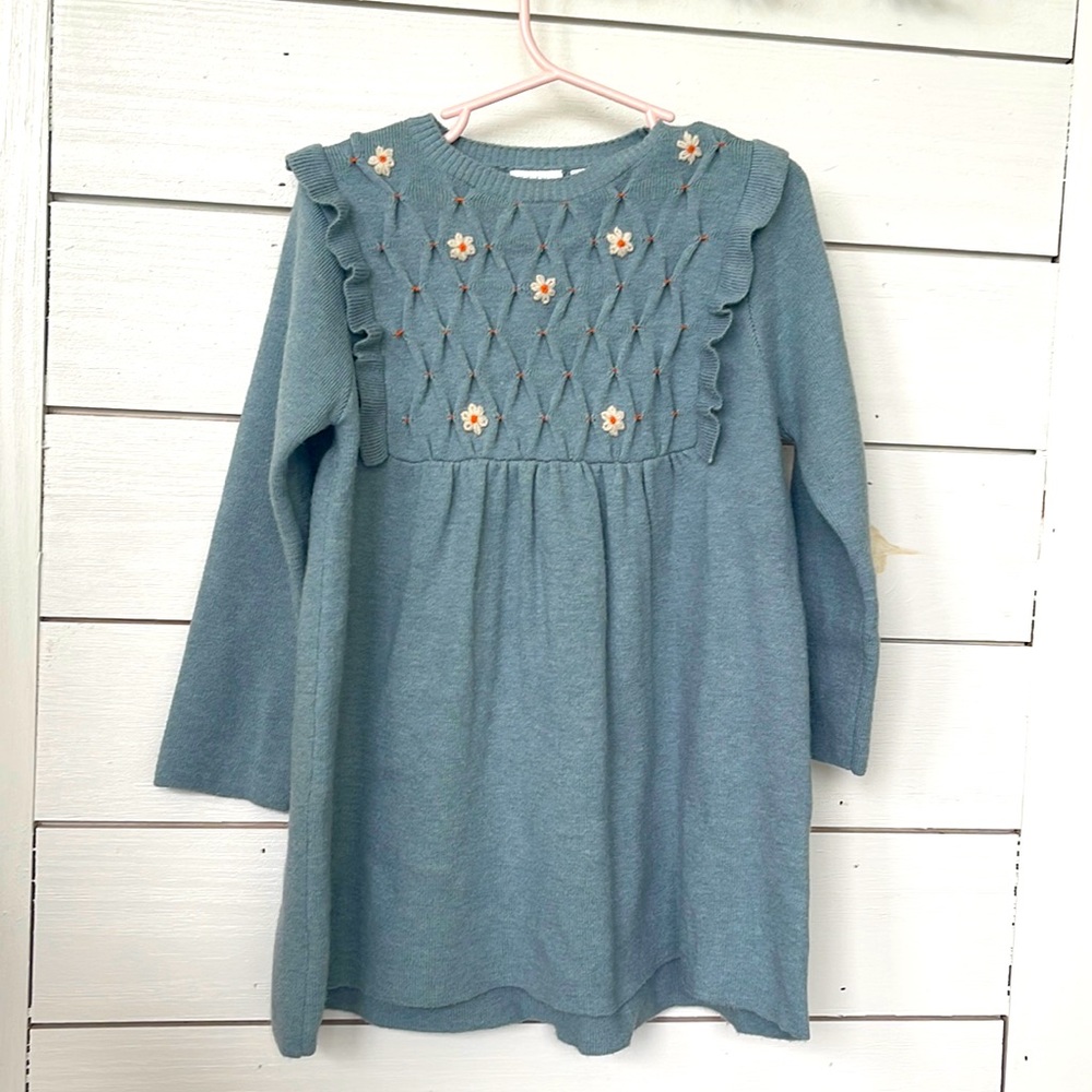 Zara sweater dress with floral detail